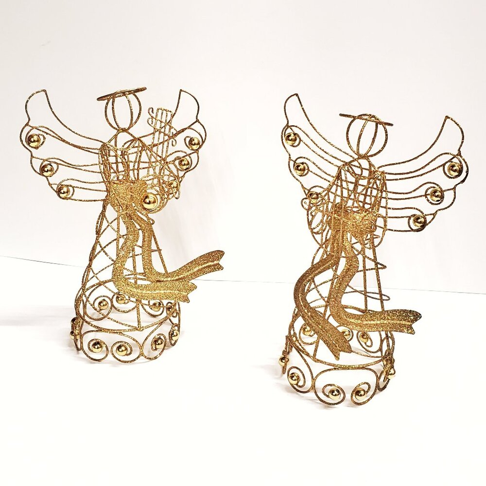 Set of 2 Glitter Christmas Angels (New without tag)
